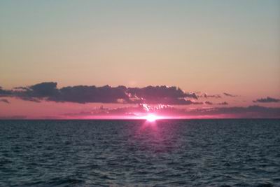 Sunset on Lake Michigan (public domain).
