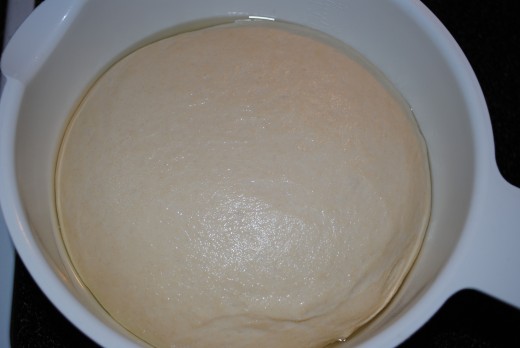 Allow the dough to rise until doubled in size, about two hours depending on the warmth of the room.