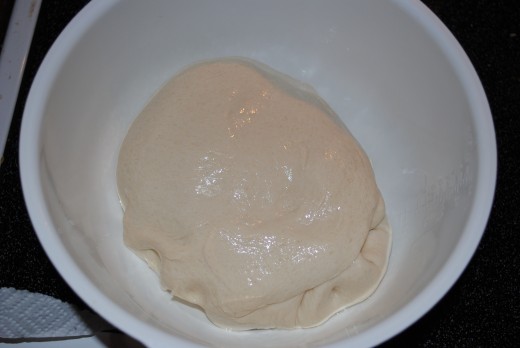Punch the dough down and allow a second rise.