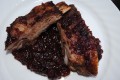 Baked Spareribs with Black Plum Barbecue Sauce