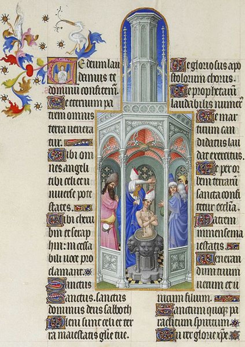Folio 37 v, The Baptism of Saint Augustine