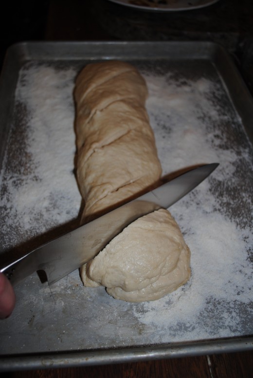 Slash the dough along the length about 1 inch deep.