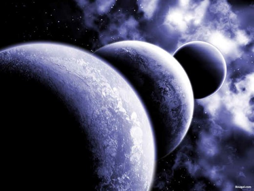 In March of 1982, all eight planets align on the same side of the sun.  It's called "Syzygy", and how to pronounce it, I don't have a clue.