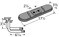 oval replacement burner for thermos gas grills.