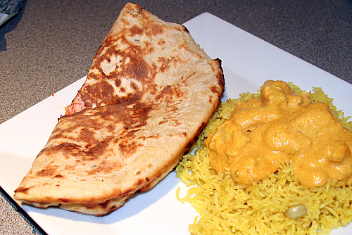 Chicken Korma, a mild dish with tomato and yoghurt