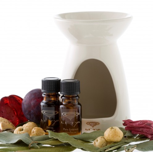 Some essential oils and a little tealight to create an aroma or a mood that can heal or uplift. Simple as that.