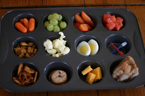 Muffin tin meals; kids love to eat like this - you could also use an ice cube tray! (See #4 just below)