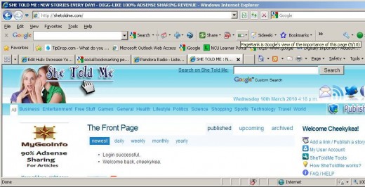 shetoldme.com's verified Page Rank