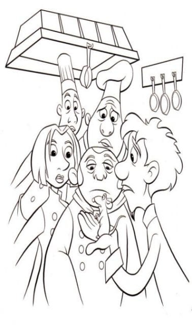 Chef Ratatouille Kids Coloring Pages with Free Colouring Pictures to Print