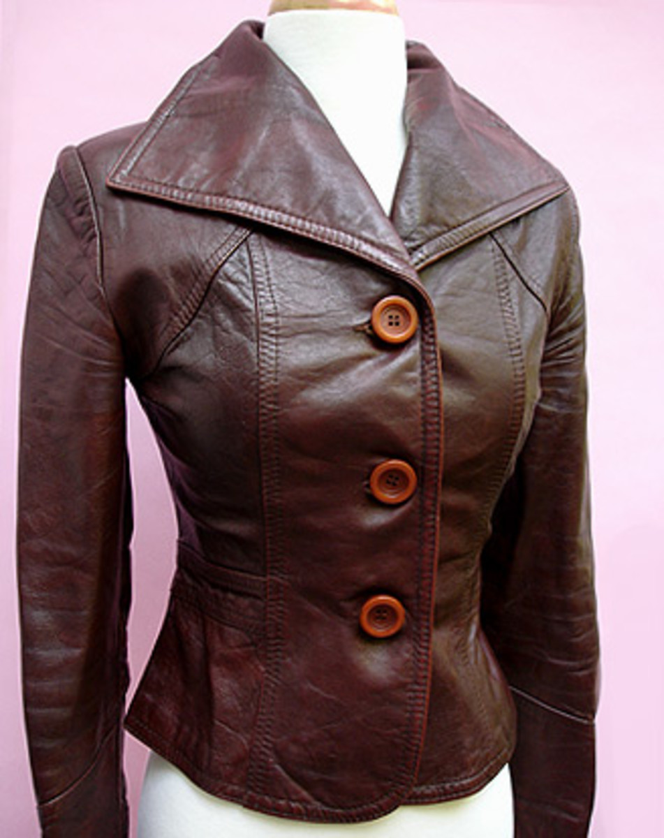 Posh Vintage best of Vintage Leather Jacket.  Soft but rugged.  Oversized Cognac Buttons.