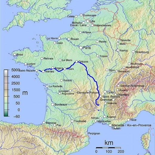 Map of the River Loire