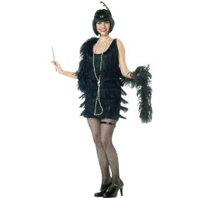 Thigh high black flapper costume