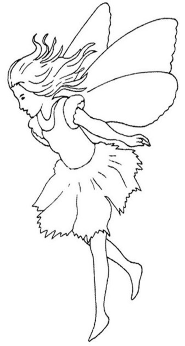 fairy coloring pages for kids very simple - photo #27