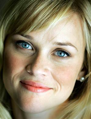 Reese Witherspoon, actress, with blue eyes