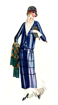 Blue 1920s flapper dress