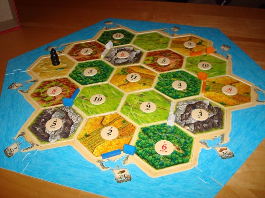 Sample Settlers of Catan board