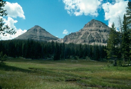 Bald Mountain (L) and Reids Pk (R) along Route 150 in Utah. 