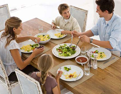 Family eating together