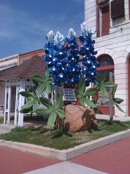 Bluebonnet statue in Burnet, Texas