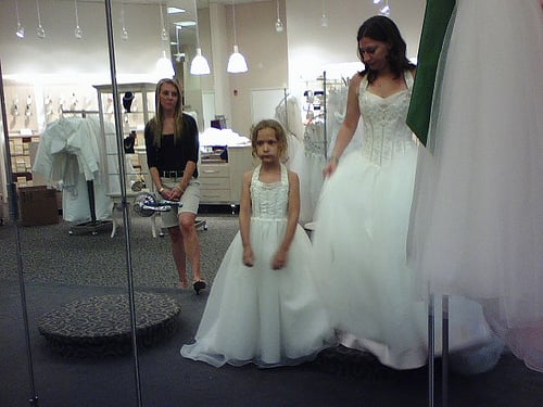 Warehouse bridal stores offer low prices, but limited service and mediocre quality.
