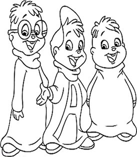 Alvin and the Chipmunks Kids Coloring Pages Chipettes Free Colouring Pictures