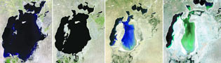 SATELLITE IMAGE OF ARAL SEA SATELLITE IMAGE OF ARAL SEA