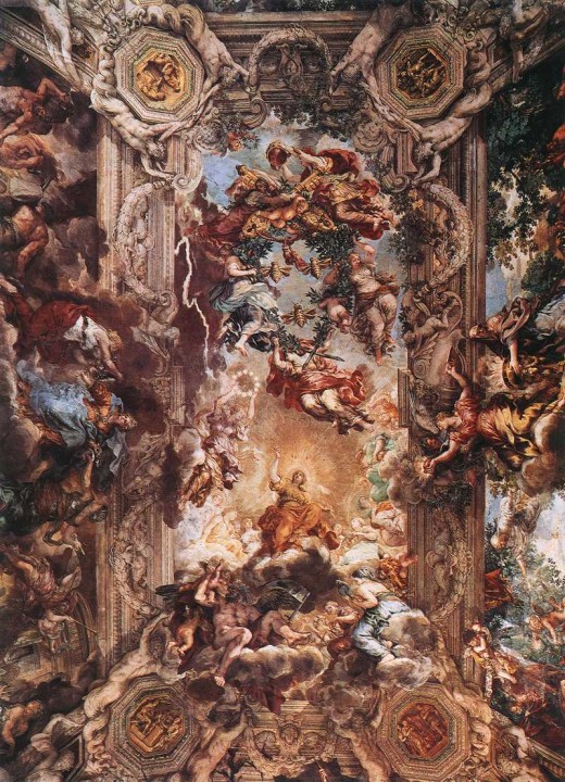 On ceiling of Palazzo Barberini  By Pietro da Cortona