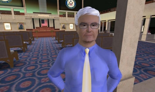 Newt Gingrich Rezzes in Second Life (Reuters)