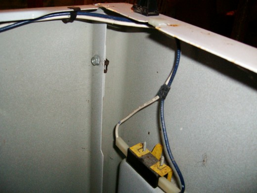 Inside top of dryer Door Switch