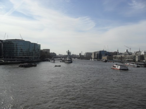 From the middle of Tower Bridge