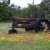 Farm tractor and Indian Paint Brushes Wild Flowers in Texas