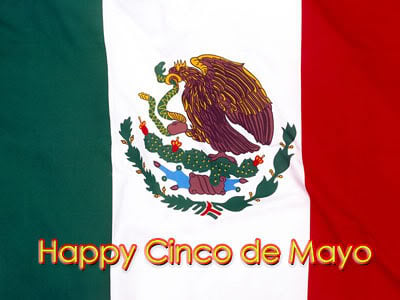 Cinco De Mayo (5th of May) embedded in the Mexican flag