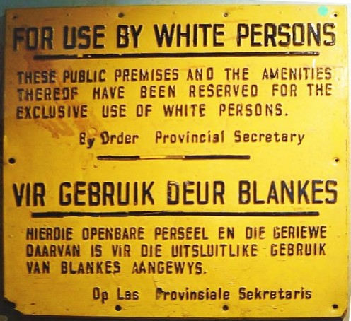 A typical apartheid-era sign. Image: Wikipedia
