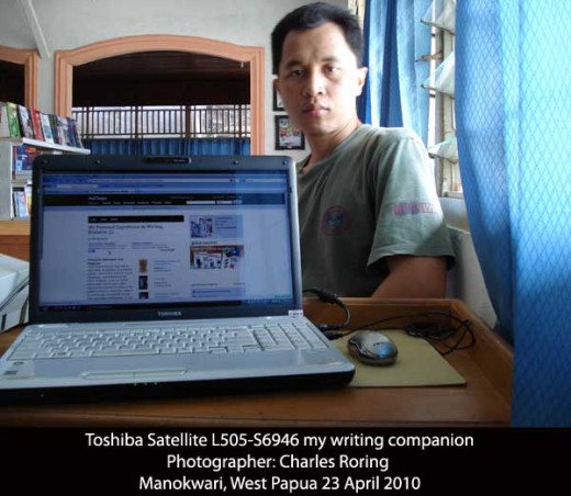 Toshiba Satellite L505, my writing device.