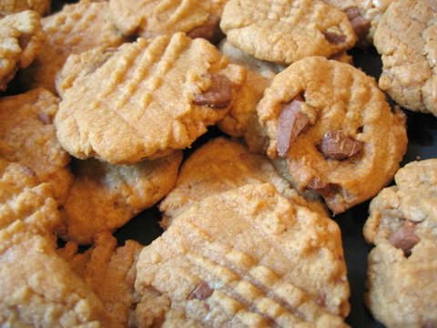 Chopped Up Bunny Chocolate Chip Peanut Butter Cookies