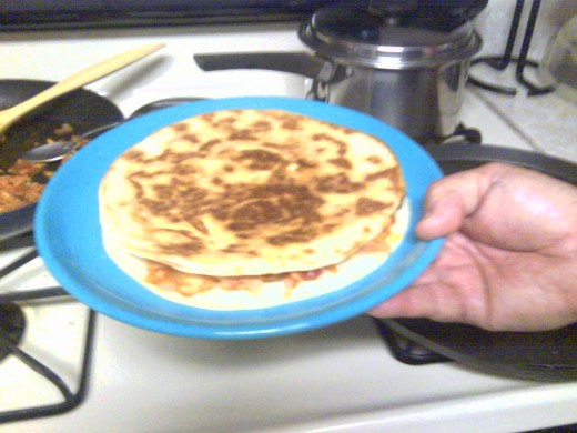 Super quick Quesadilla ready for sides!