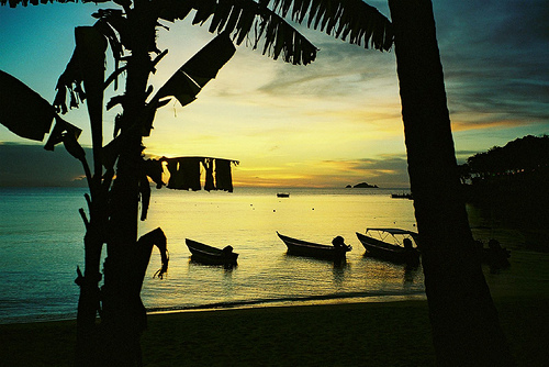 All in a day's work.. water taxis during sunset.