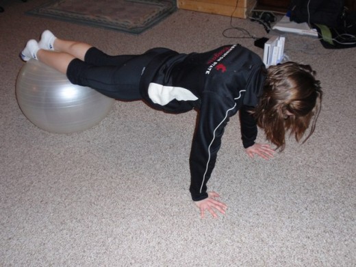 Roll ins with stability ball.