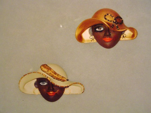 Some black American Motiffs Peek-A-Boo hat ladies
