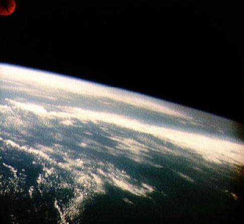 Photo of Earth taken from space by Alan Shepard. Photo courtesy of NASA.