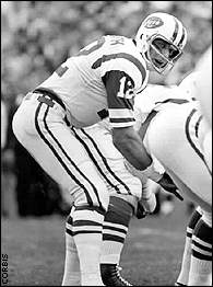 Joe Namath led the Jets to a 16-7 upset win over the Colts in Super Bowl III. photo espn.com