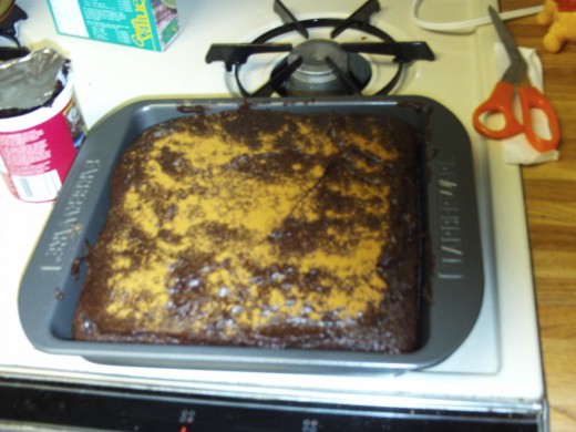 Sprinkle something on top of the cake to give it flare.