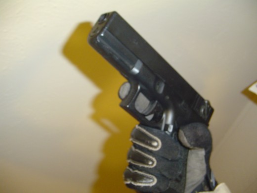 This is the CYMA 030 Airsoft electric pistol, as it is likely to be encountered on an airsoft field