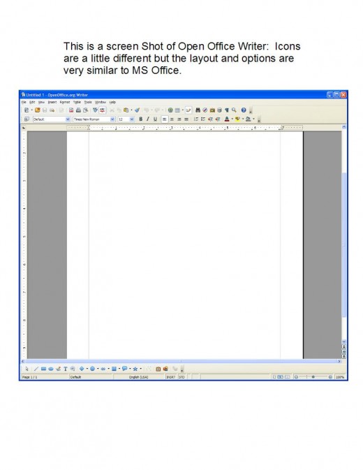 Open Office Writer Screen Shot