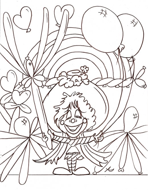 Circus Clown Kids Coloring Pages Free Colouring Pictures to Print - Crazy Cartoon Clown