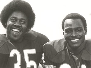 Longtime Bears backfield mates Roland Harper (left) and Walter Payton both arrived in the 1975 draft.