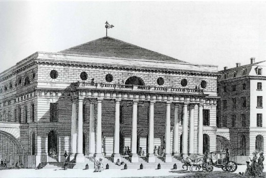 Comedie Francaise (Today: The Odeon)in Jefferson's time--late 18th century. Jefferson thought this was one of  the most beautiful buildings in France. 
