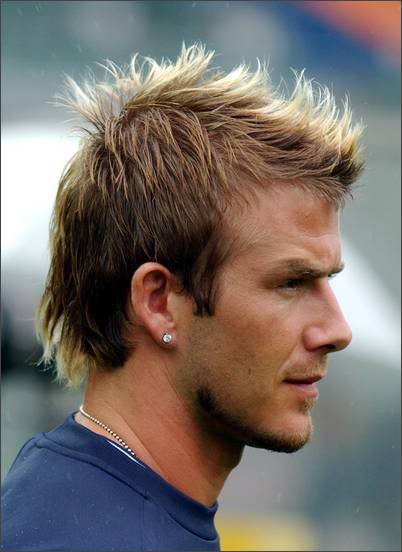 David Beckham's faux hawk hairstyle