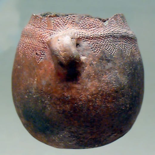 Close-up of a Bell Beaker Pot.