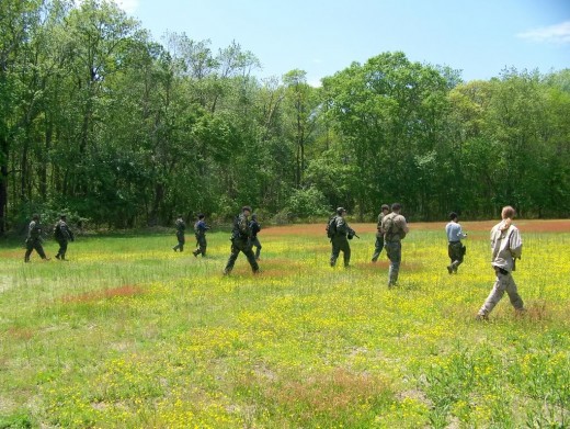 A large official airsoft field. Watch out for allergies!